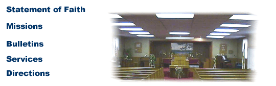 Church interior and Menu